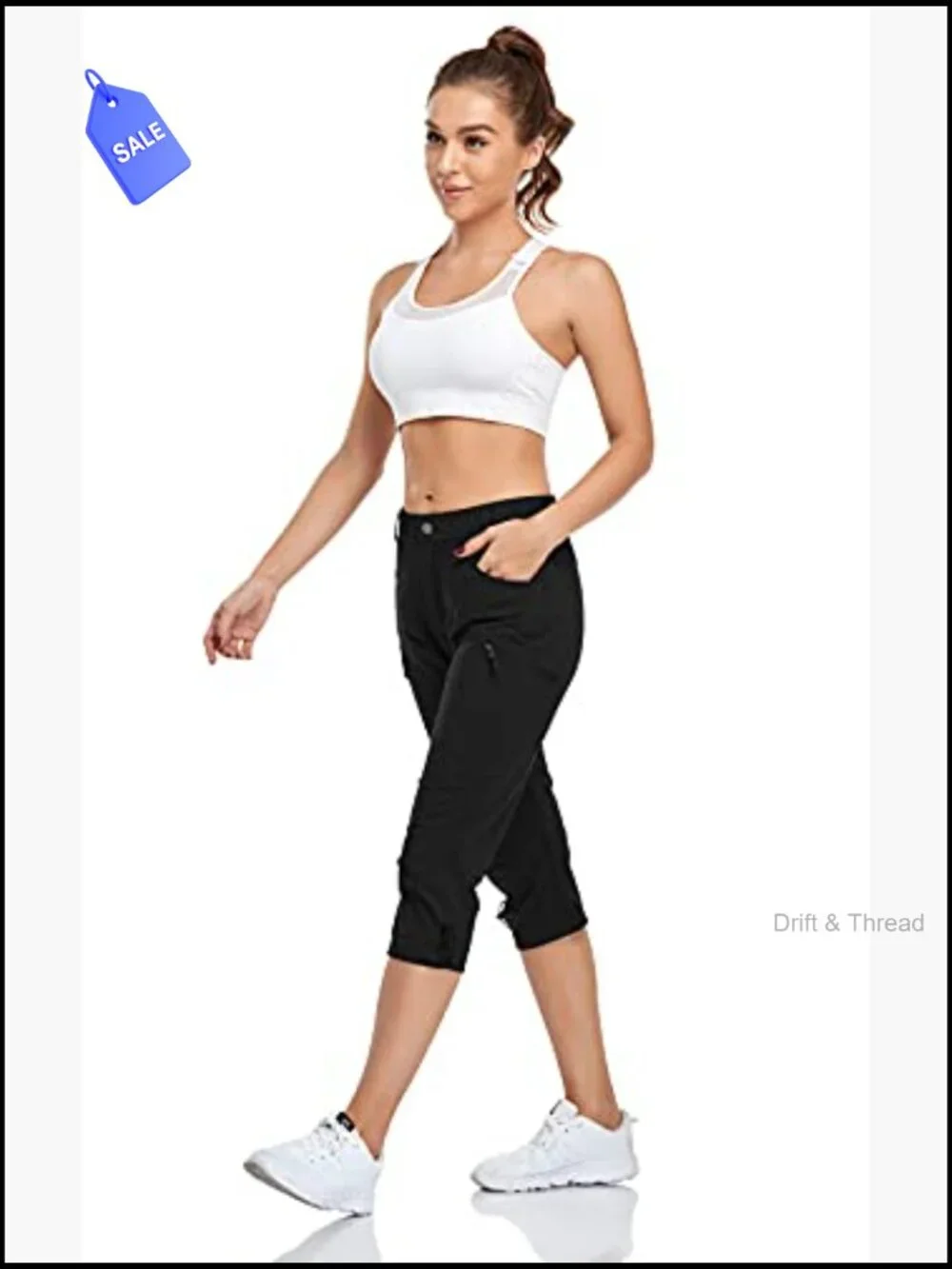 Women's Hiking Cargo Capris Quick Dry UPF 50 Zip Pockets